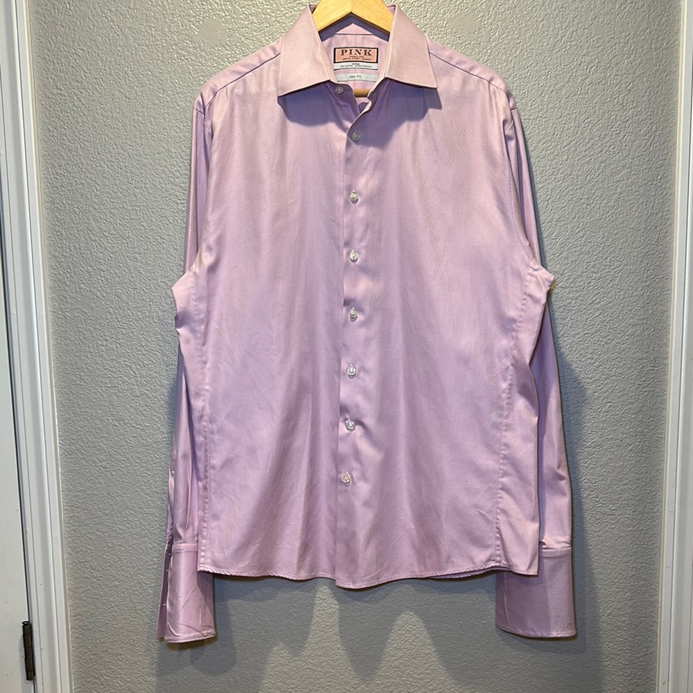 Thomas Pink Light Pink Slim Fit Shirt